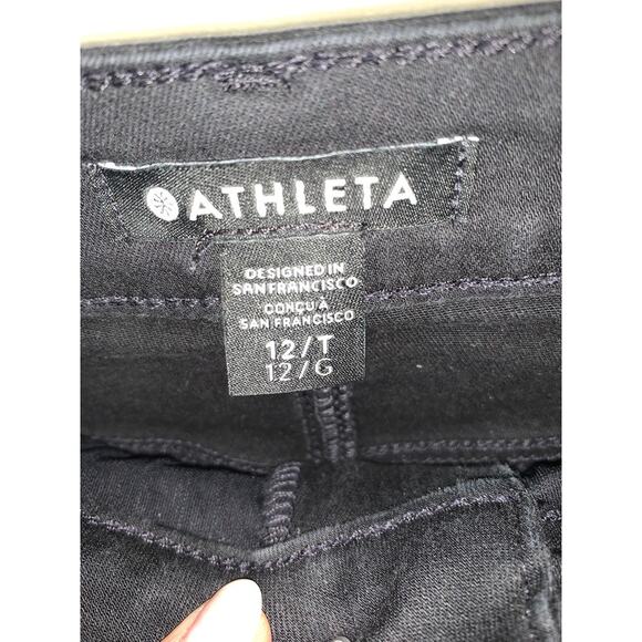Athleta Women's Tall Black Skinny Jeans Size 12 Mid-Rise Stretch Denim - Picture 3 of 7
